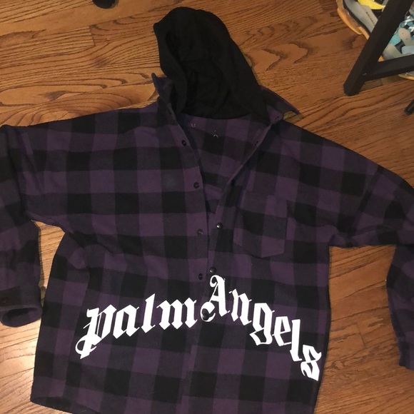 Palm Angels Checked Flannel Hoodie